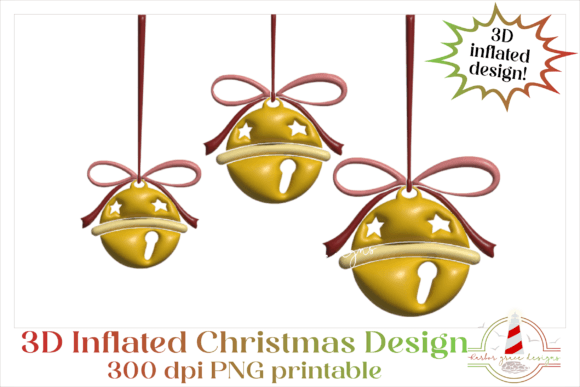 3D Inflated Jingle Bells: Premium Illustrations