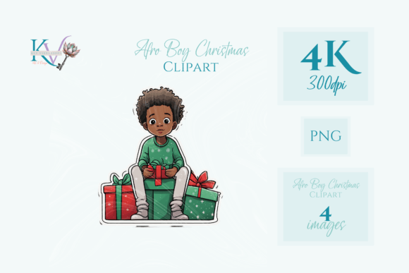 Afro Boys Christmas Illustrations Review