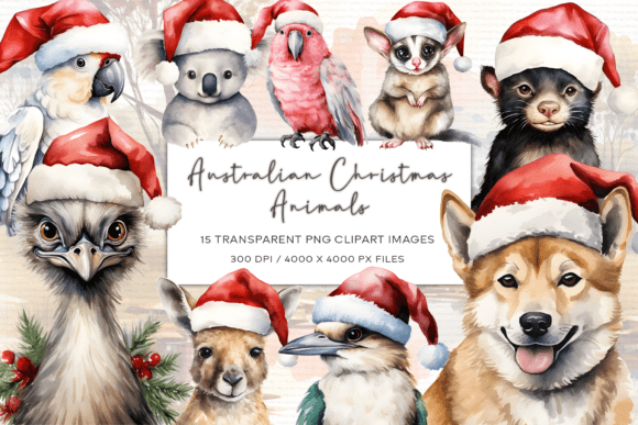 Aussie Christmas Clipart: Festive Illustrations