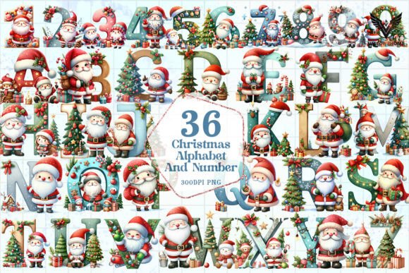 Christmas Alphabet Clipart & Illustrations Review