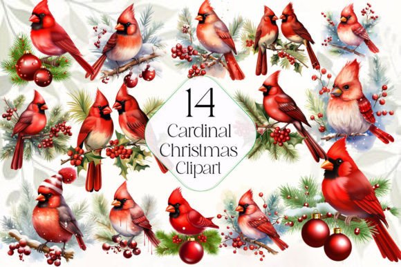 Christmas Cardinal Sublimation Clipart: Illustrations Review