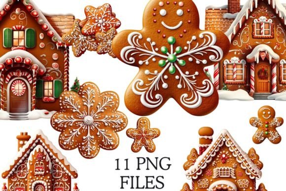Christmas Clipart Gingerbread Cookies: Festive Illustrations