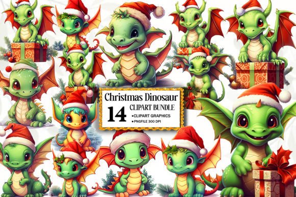 Christmas Dinosaur Clipart Bundle Review