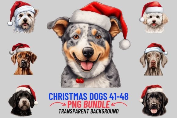 Christmas Dogs in Hats: Festive Illustrations
