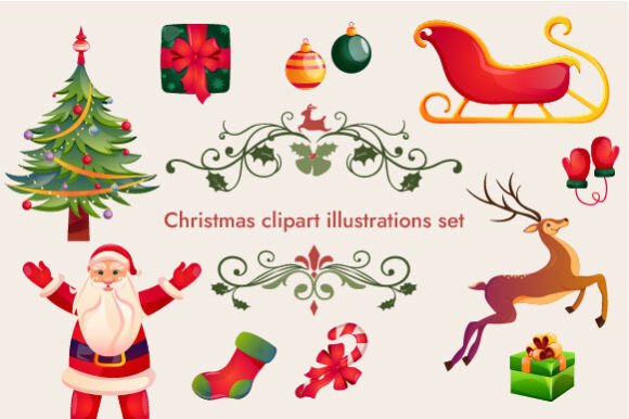 Christmas Elements Clipart: A Seller's Review of Illustrations