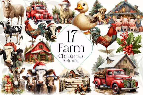 Christmas Farm Sublimation Clipart: Illustrations Review