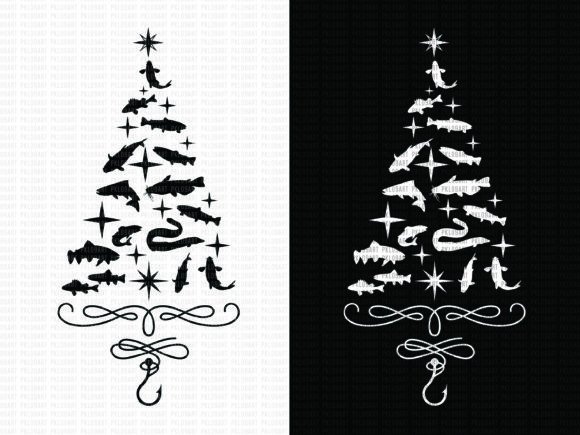 Christmas Fishing Tree: Illustrations for Festive Blogs