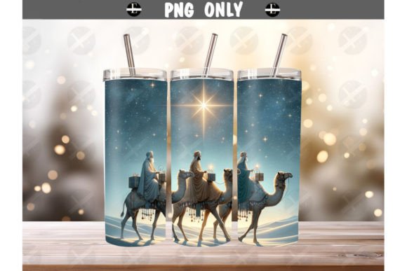 Christmas Tumbler Wrap Three Wise Men: Festive Illustrations