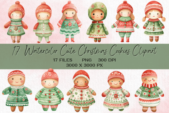 Cute Christmas Cookies Clipart: Festive Illustrations