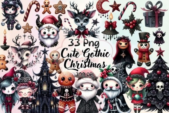 Cute Gothic Christmas Watercolor Clipart: Illustrations Review
