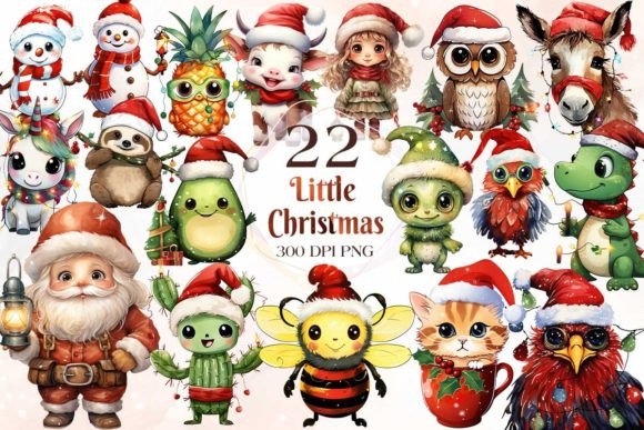 Cute Little Christmas Clipart Bundle Illustrations