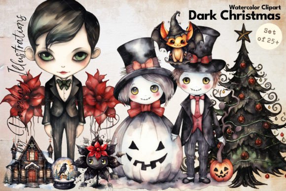 Dark Christmas Gothic: Bold Illustrations for Holiday Brands