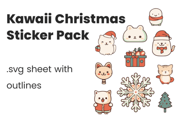 Kawaii Christmas SVG: Cute Illustrations