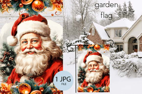 Merry Christmas Garden Flag New Year Illustrations