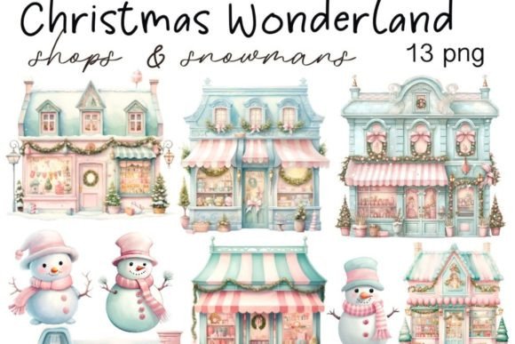 Pastel Christmas Clipart Bundle: Holiday Illustrations