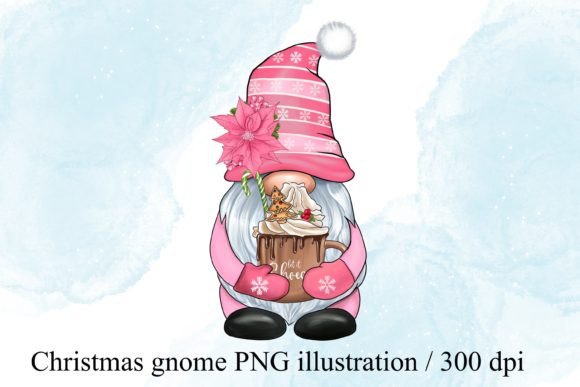 Pink Christmas Gnome Png: Festive Illustrations for Branding