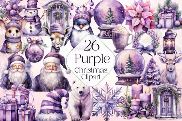 Purple Christmas Clipart & Illustrations Review