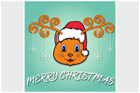 Review: Cute Cat Head of Christmas Card Design