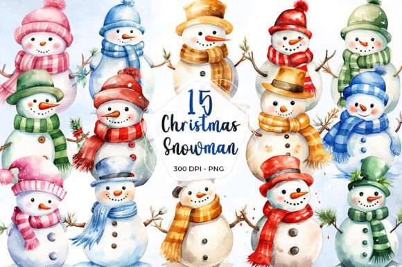Reviewing Colorful Christmas Snowman Clipart for Stitching