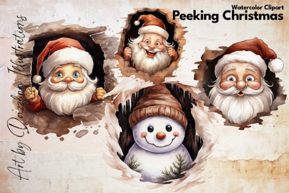 Santa and Snowman Peek-a-Boo Christmas Illustrations Review