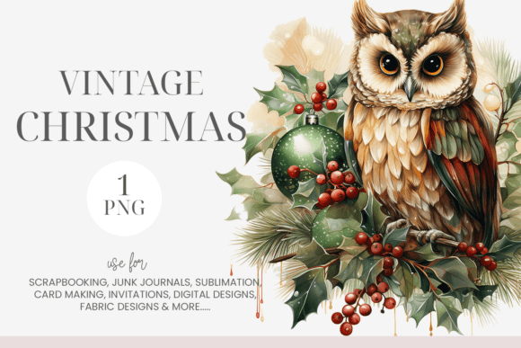 Vintage Christmas Owl Clipart: Editorial Illustrations Review