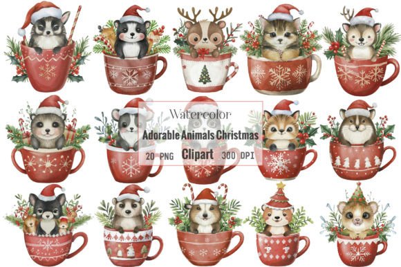 Watercolor Adorable Animals Christmas Freebies Review
