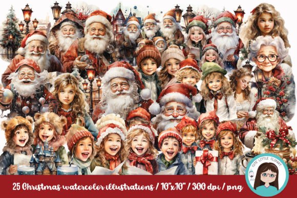Watercolor Christmas Illustrations for Blogs