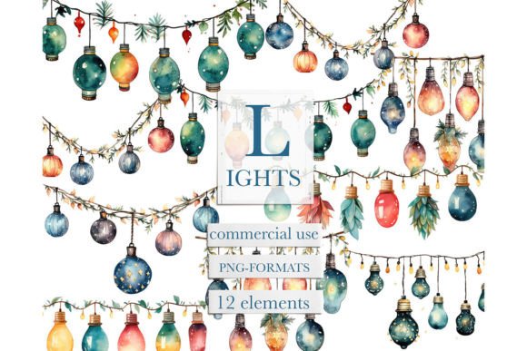Watercolor Christmas Lights Clipart: Brand Review
