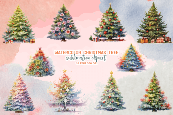 Watercolor Christmas Tree Sublimation Freebies Review